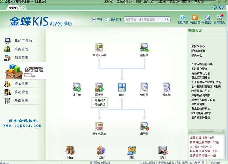 金蝶kis商贸标准版6.0仓库管理