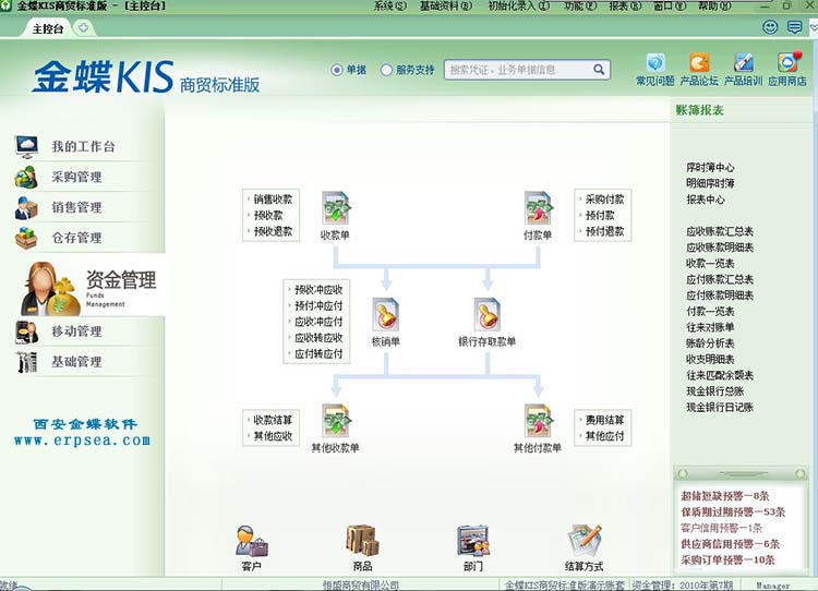 金蝶kis商贸标准版6.0资金管理