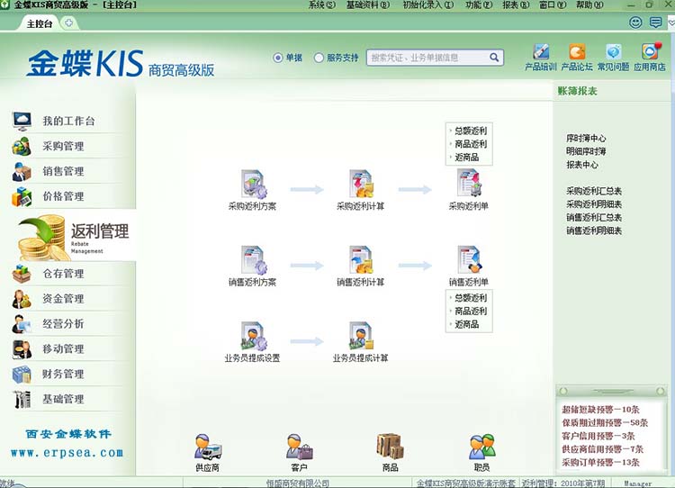 金蝶kis商贸高级版6.0返利管理