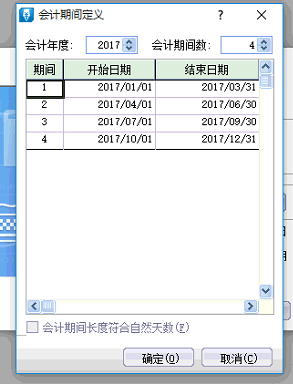 会计年度期间自定义