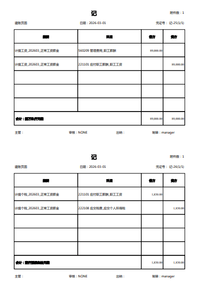 云会计打印效果